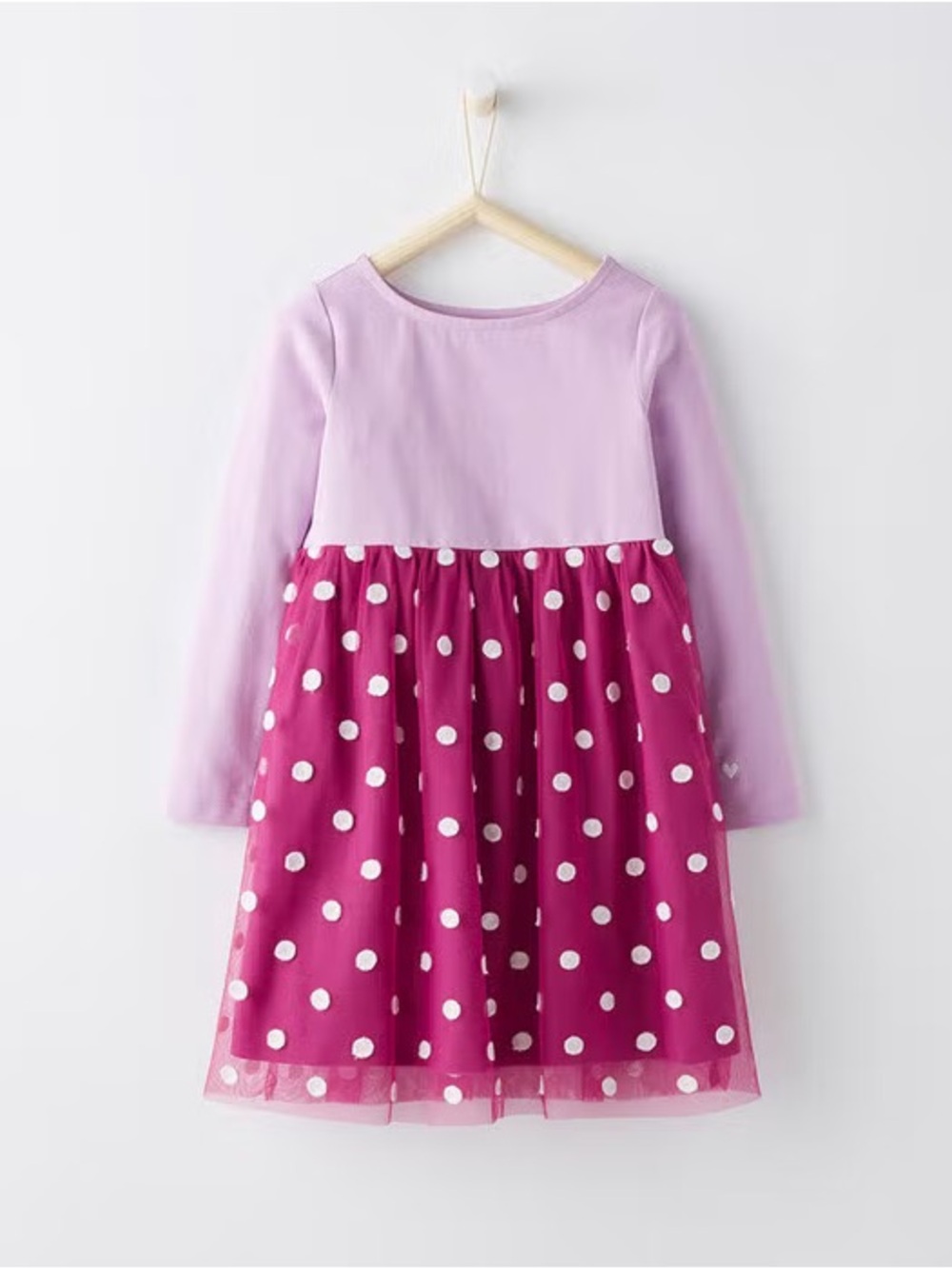Hanna Andersson Lilac Bodice & Magenta Polka Dot Tulle Dress
